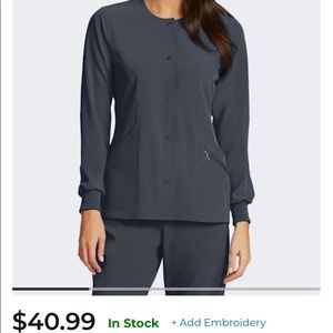 Grey Barco One Women’s Cadence Solid Scrub Jacket. Size: Small